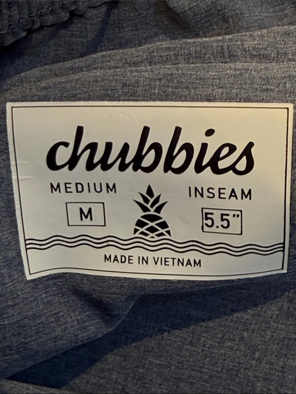 1108101 Chubbies Blue shirts SZ M Inseam 5.5 EUC
